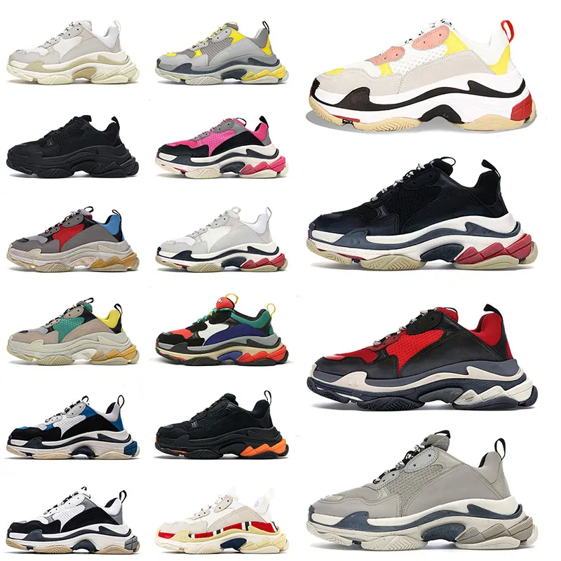 Balenciaga Balenciagas Triple S Retro Luxurys 디자이너 트리플 S 파리 17 FW 원래 신발 트레이너 야외 캐주얼 스포츠 플랫폼 스니커즈 화이트 블랙 핑크 회색 남성 여성 조깅 큰 크기 36-45