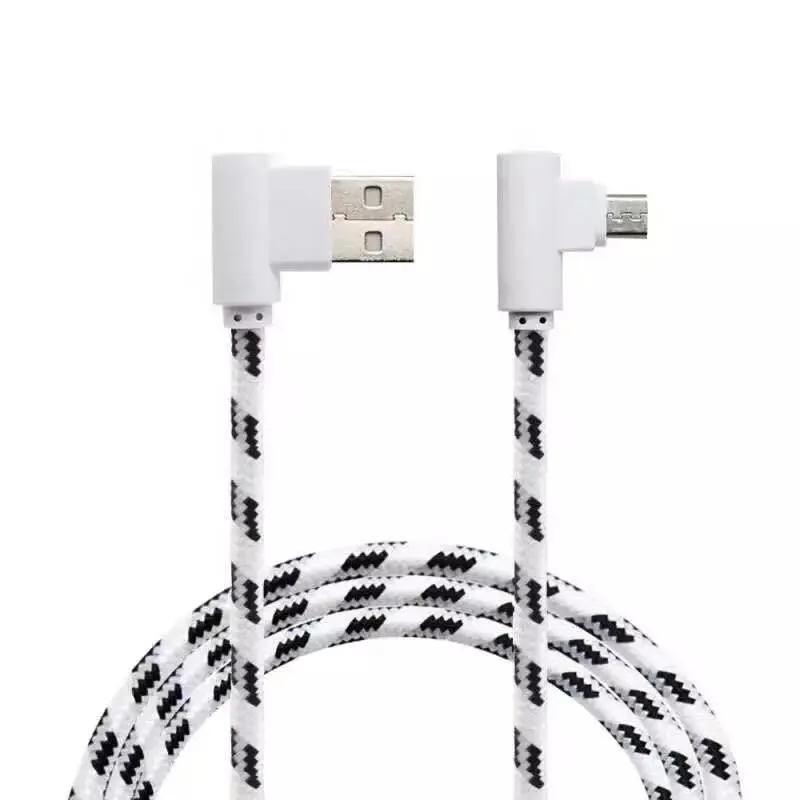 200 stks 90 graden elleboogtype C-kabels compatibel met voor Xiaomi Huawei Micro USB-oplader kabel voor iPhone Good Design om spel te spelen