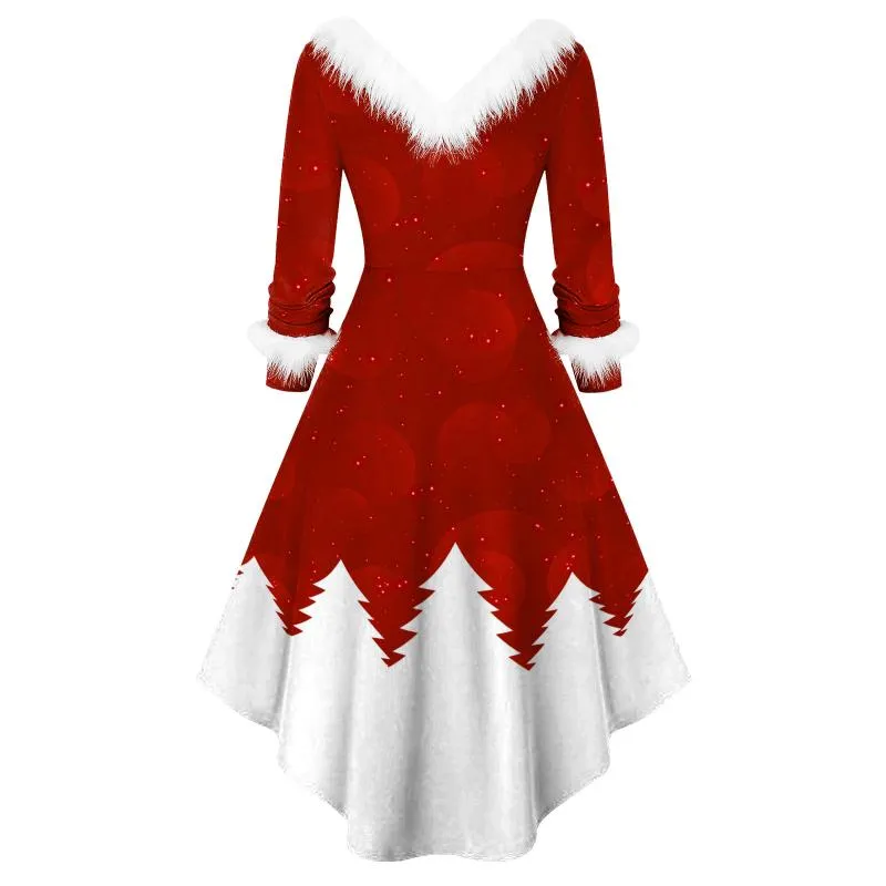 Abiti casual Altalena natalizia Costume per adulti Abito natalizio Rosso Abbigliamento da donna Abiti da sera per feste Inverno