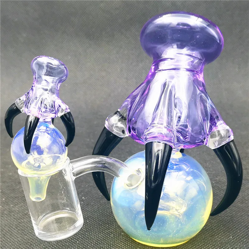 Glazen Dragon Claw Orb Pearl Bong met 10mm 45 ° vrouwelijke gewrichts paars hand glazen water bongs waterleidingen bubbellers