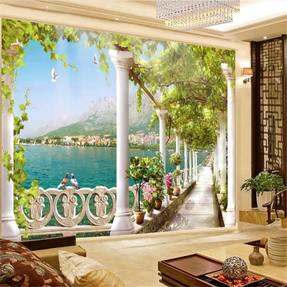 CKSEKD Grass Forest Wallpaper Mural, Green Trees and Grass
