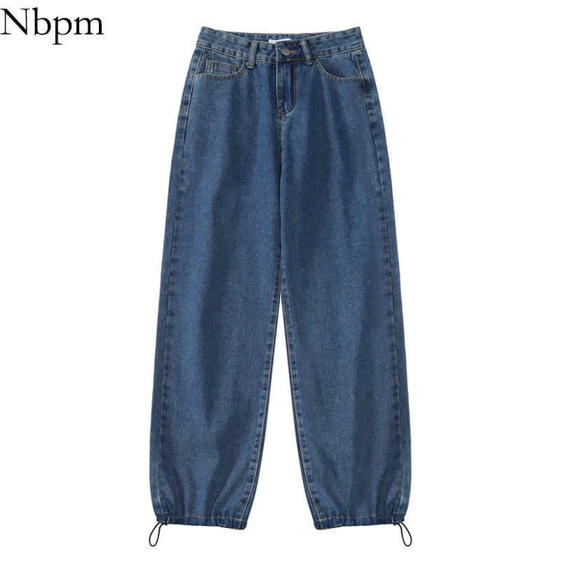 NBPM мода парня стиль промытых мешковатых джинсов женщина высокая талия широко нога джинсы брюки брюки уличные девушки 210529