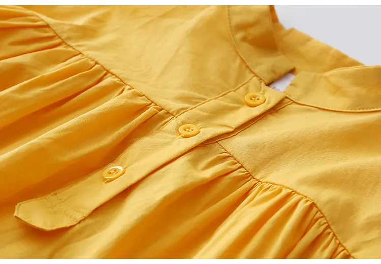 Kids Tops Spring Autumn New Fashion Baby Children Mandarin Collar Solid Color Long Sleeve School Girls Blouses Shirt (15)