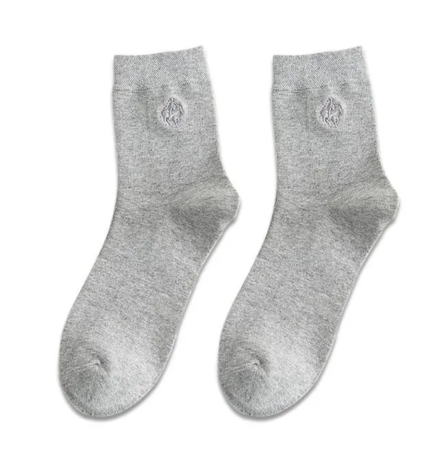 Pure katoenen sokken lente ademende zweet-absorberende herenstijl sportsokken hoogwaardige herensokken, 10 stks = 5 paren