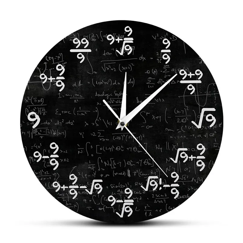 Equazione Nove Matematica L'orologio delle formule 9 Orologio da appendere moderno Decorazione artistica da parete per aula matematica 210310