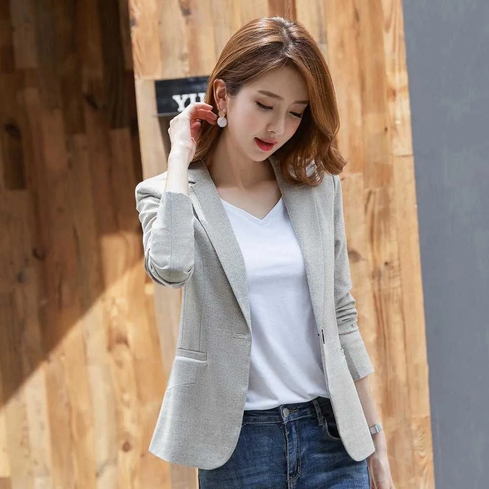 Womens Formal Blazers Suit Jacket Female 2021 Spring Autumn New Korean Temperament Long Sleeve Coat Top OL Ladies Short Blazer X0721 From Musuo03 18.06 DHgate.Com