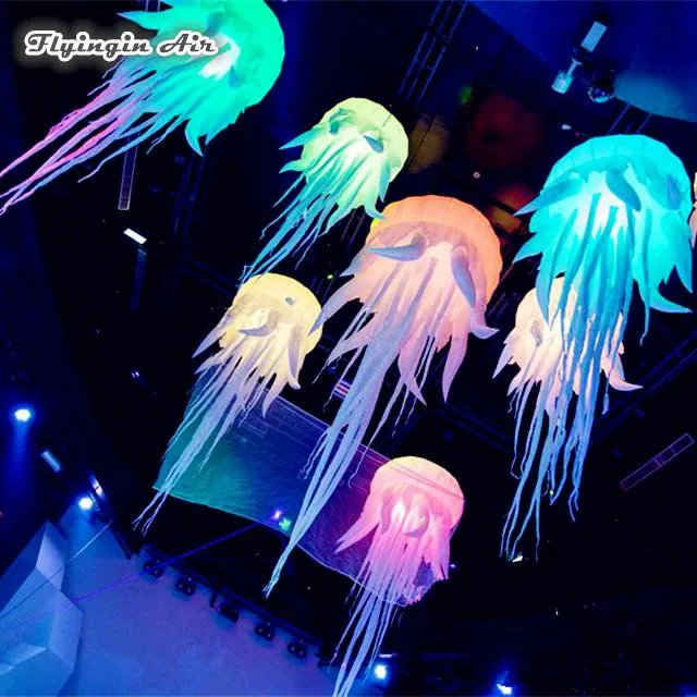 2m/8ft Lighting Inflatable Jellyfish RGB Hanging Jellyfish Inflation for Party/Event