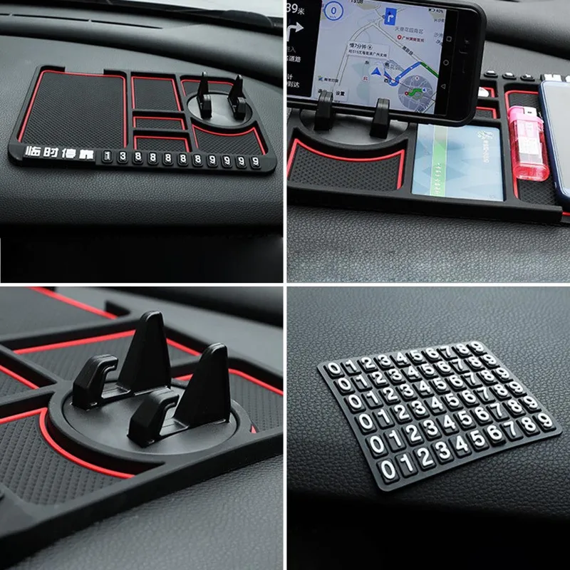 New Anti-slip Multifunctional Car Dashboard Mat Keys Cell Phone Stand  Holder Pad