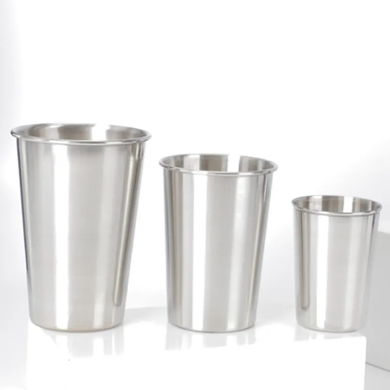 16oz Stainless Steel Beer Glass Outdoor Portable Metal Cup 500ml Small Wine Tumbler Hotel Drinking Utensils 