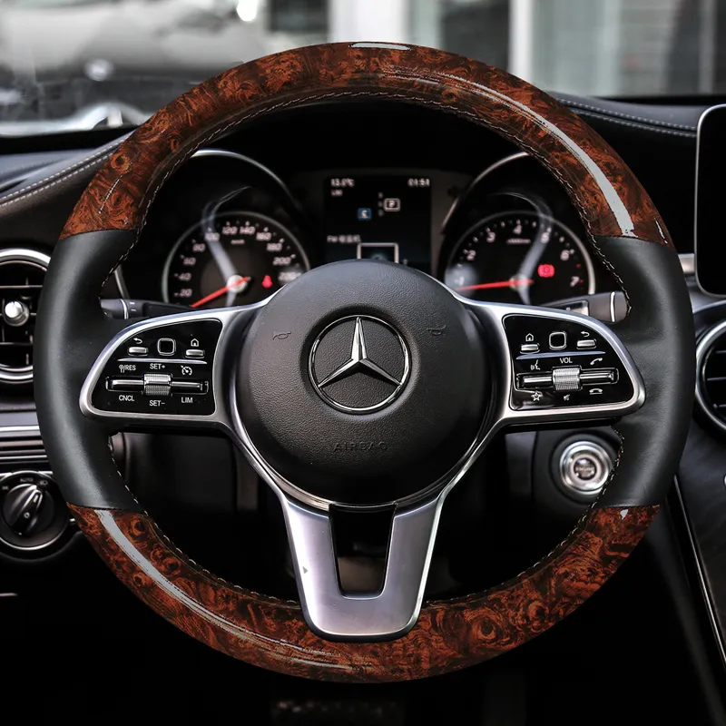Mercedes leather steering wheel cover hotsell