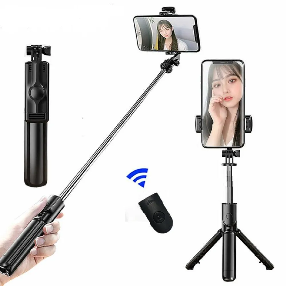 Monopod 3 in 1 무선 블루투스 - compatib 셀프 스틱 삼각대 확장 가능한 접이식 Monopod 미니 휴대 전화 용 원격