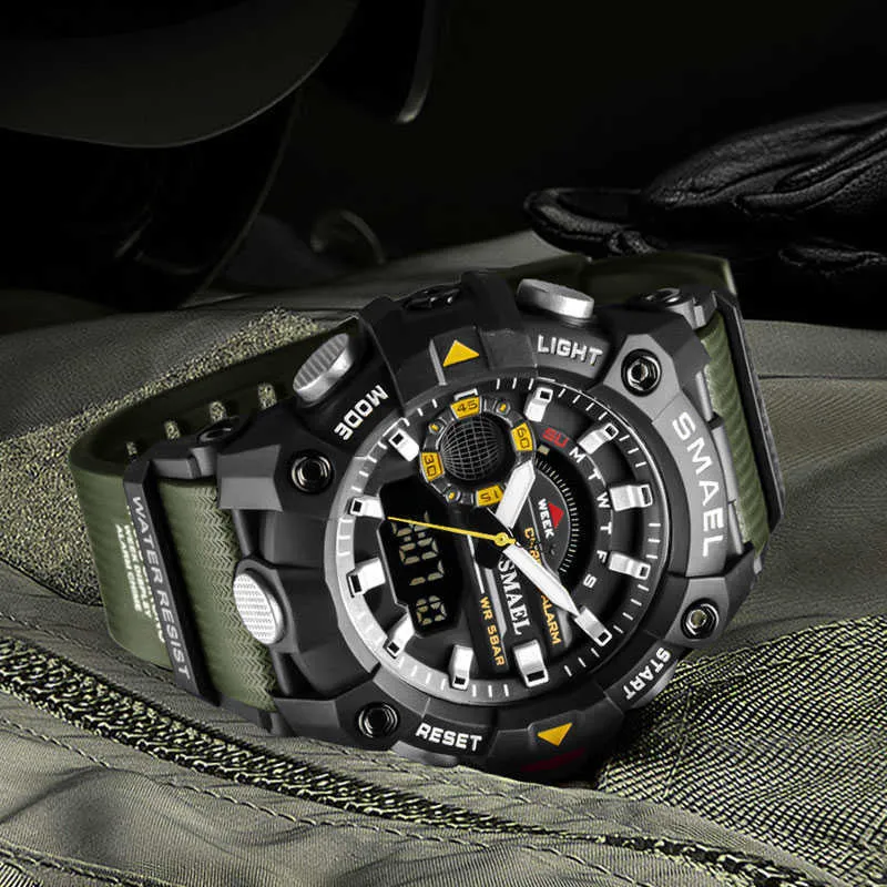BASID Fashion Men's Sport Watches Shock Resistant 50M Waterproof Wristwatch LED Alarm Stopwatch Clock Military Watches Men 8040 G1022