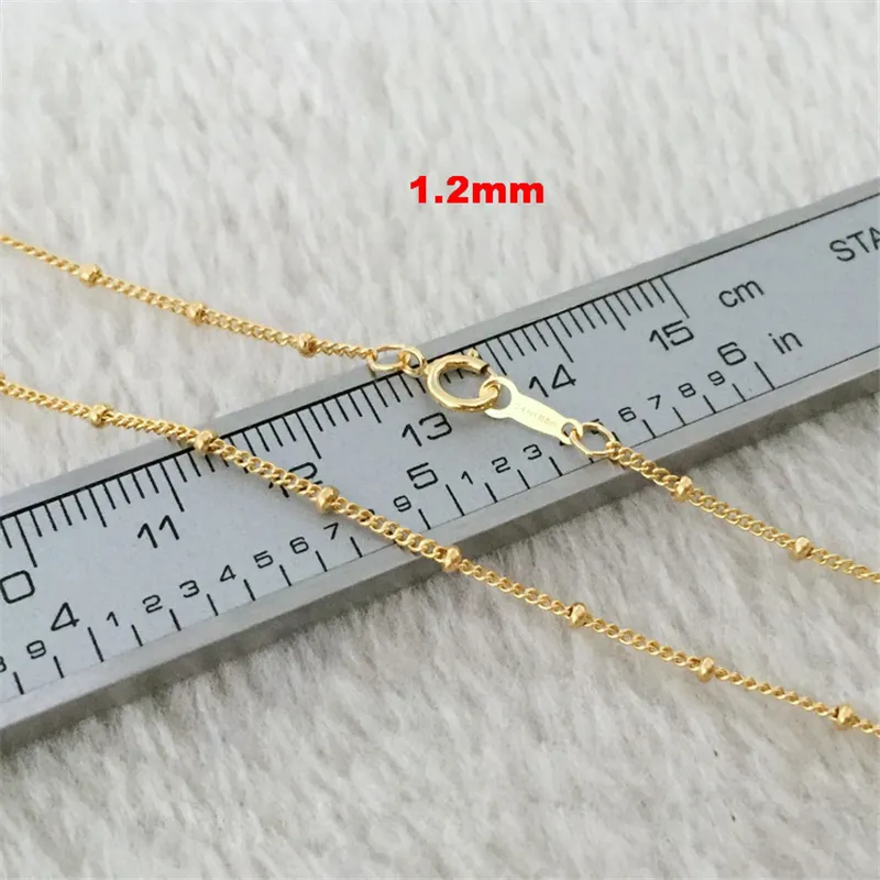 Timbre latéral de chaîne de boule de chaîne remplie d'or de 1,2 mm