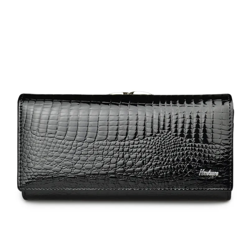 Genuine Leather Women's Wallet Alligator Long Hasp Zipper Ladies Clutch Money Bag Coin Purses