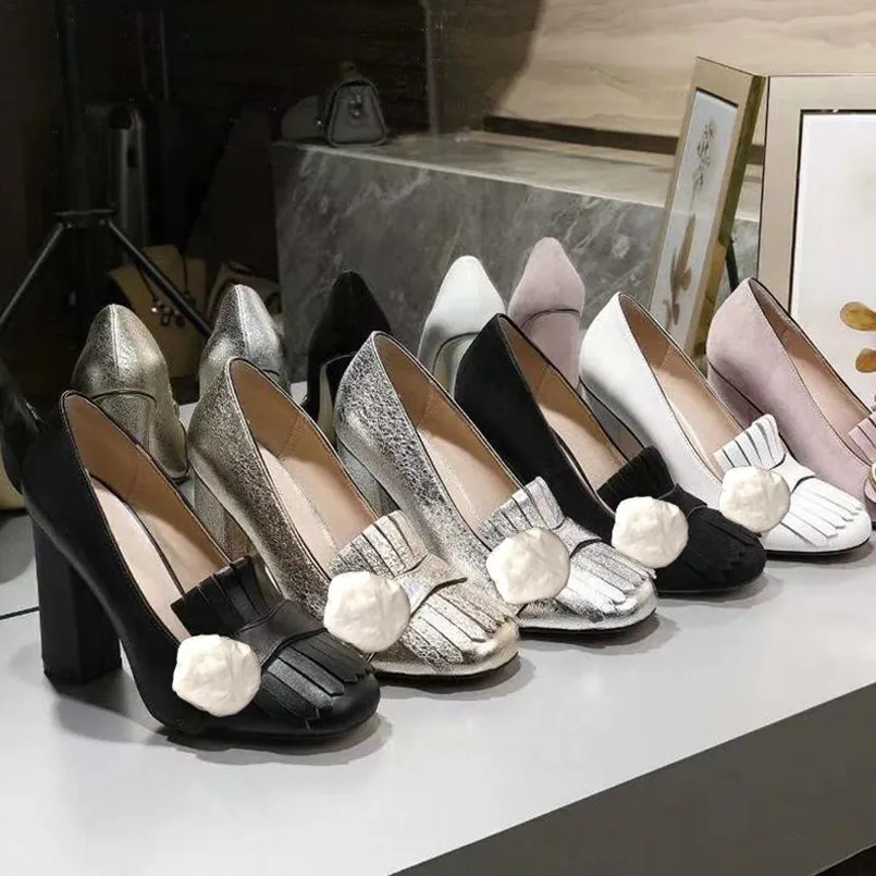 2020 роскошные дизайнерские туфли из воловьей кожи на высоком каблуке, весна-осень, сексуальные барные банкетные женские туфли, туфли на толстом каблуке с металлической пряжкой 10 см, размеры 34-42