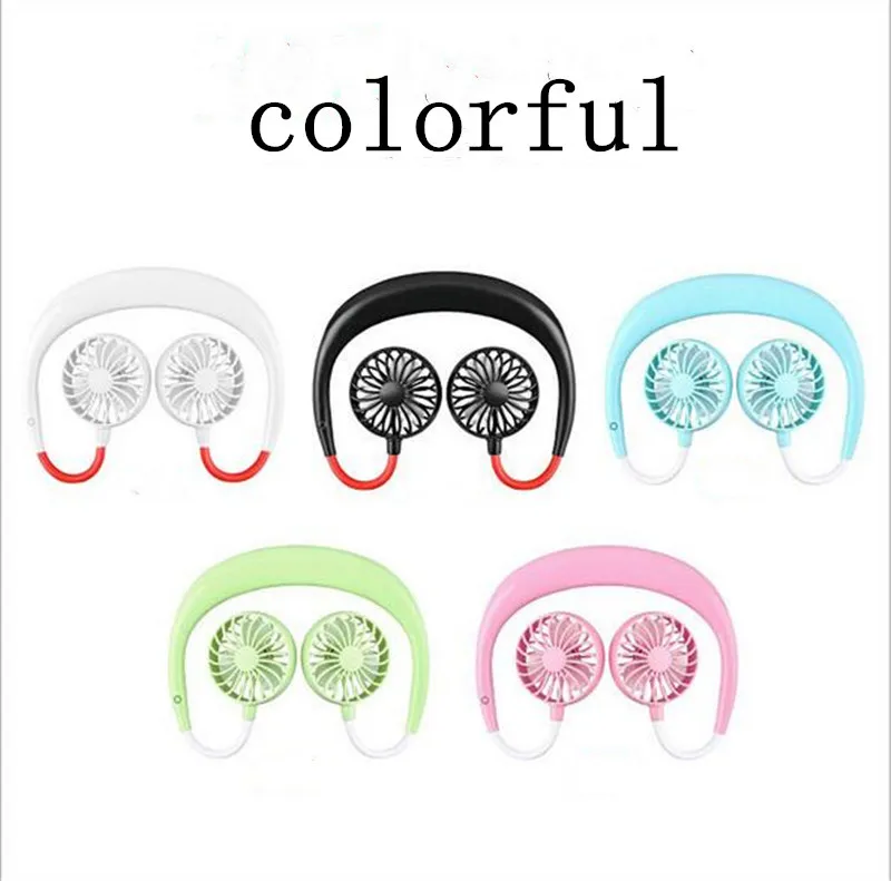 Mini Electric Fans With Button To Control The speed Neck Hanging Easy To fold 260*180mm Neckband Fan