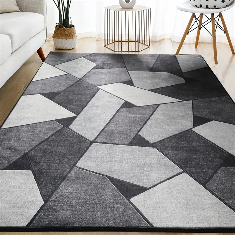Tapis géométrique pour salon tapis de velours chambre chevet tapis carrés doux tapis moelleux maison enfants salon canapé table décor tapis 220301