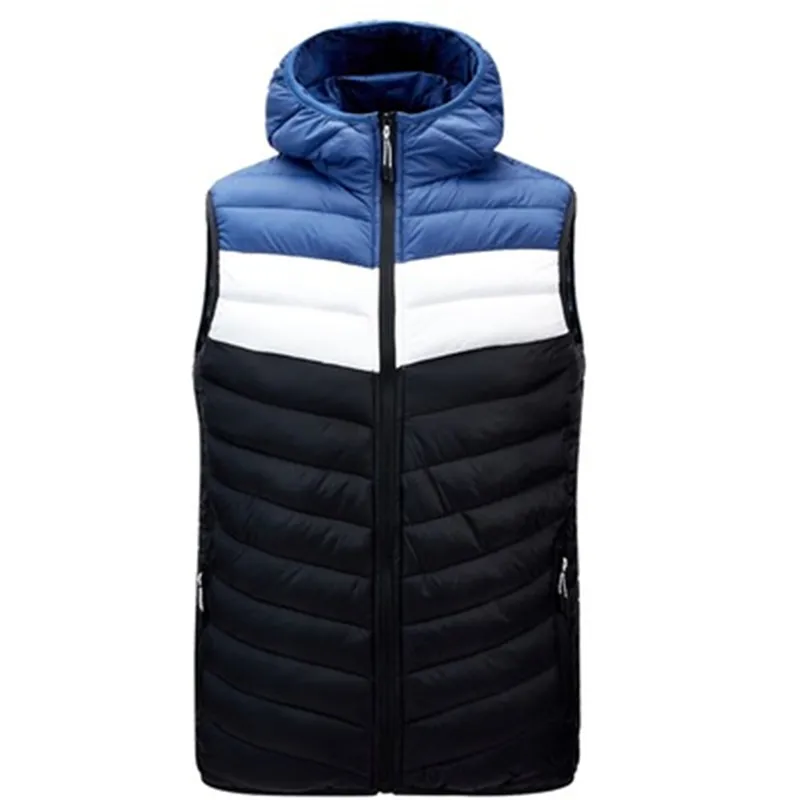 Hommes Épissage Gilet Vers Le Bas Manteau Tendance De La Mode Coupe-Vent Chaud Épaissir Veste Puffer Designer Hiver Luxe Pain Gilet Puff Vestes Pour Homme