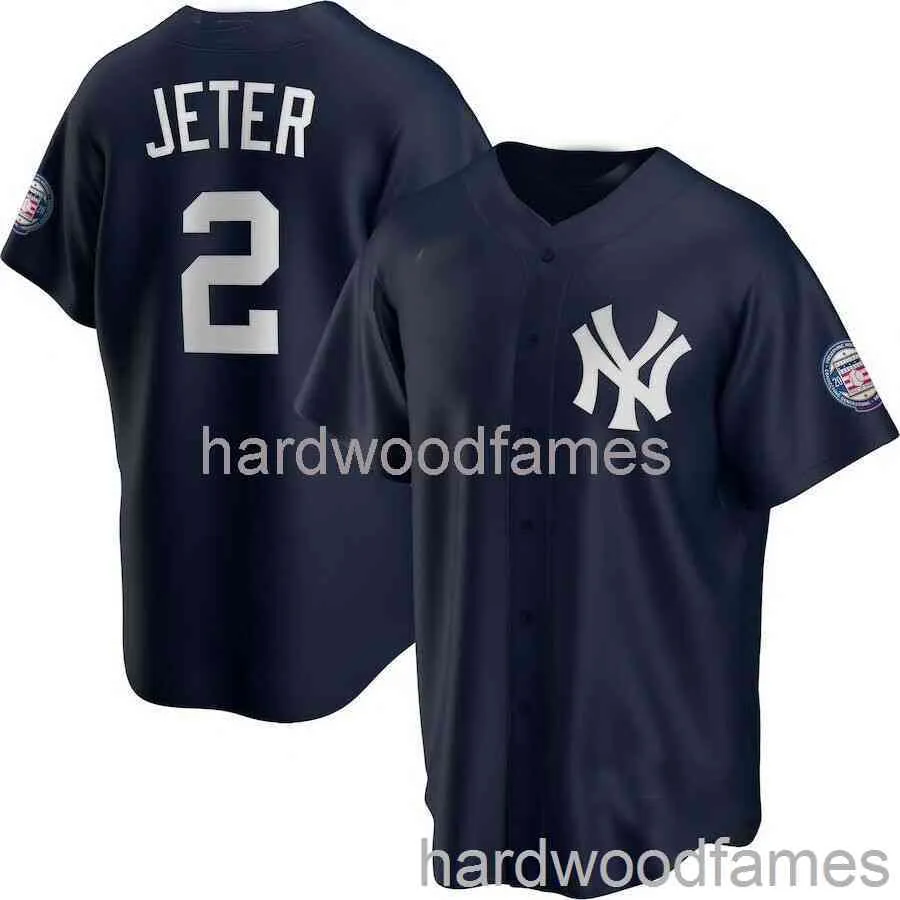 Custom Derek Jeter # 2 Navy Hall of Fame Induktion Jersey Stitched Men Women Youth Kid Baseball Jersey XS-6XL