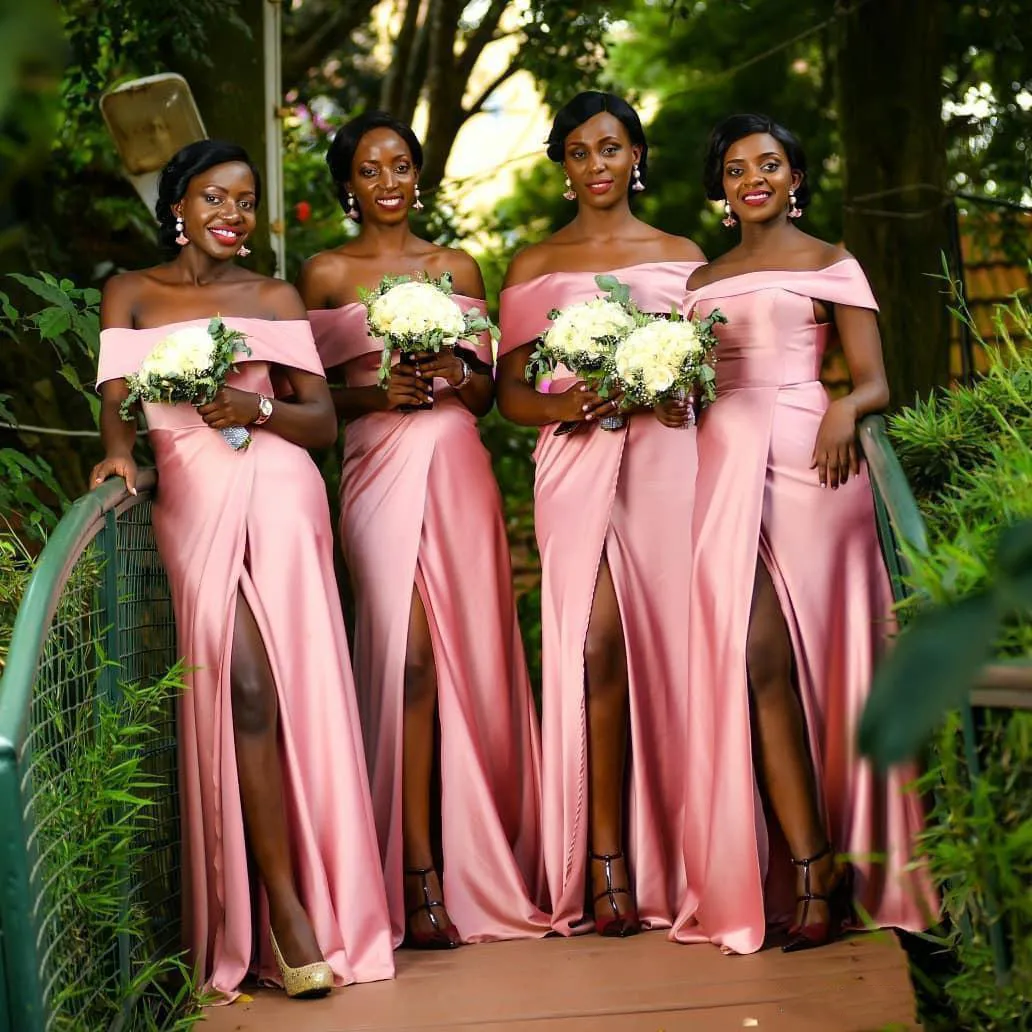 off the shoulder bridesmaid dress