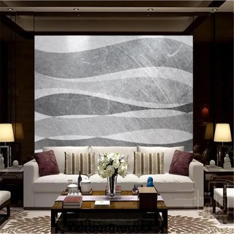 Wallpapers Nordic Style Po Hand Painted Non-Woven Wall Paper Black And White Streamline Simple For Living Room