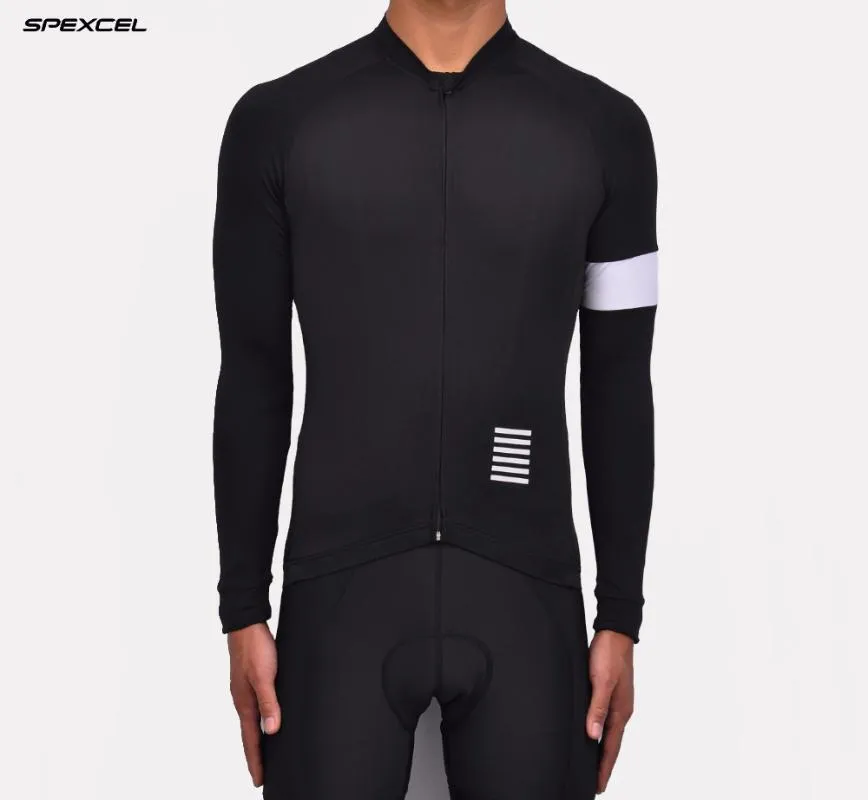 Rennjacken Spexcel 2022 Frühling Sommer Thin Pro Team Schwarz Weiß Langarm Radtrikot Bike Shirt Straßenausrüstung Reflektierender Streifen