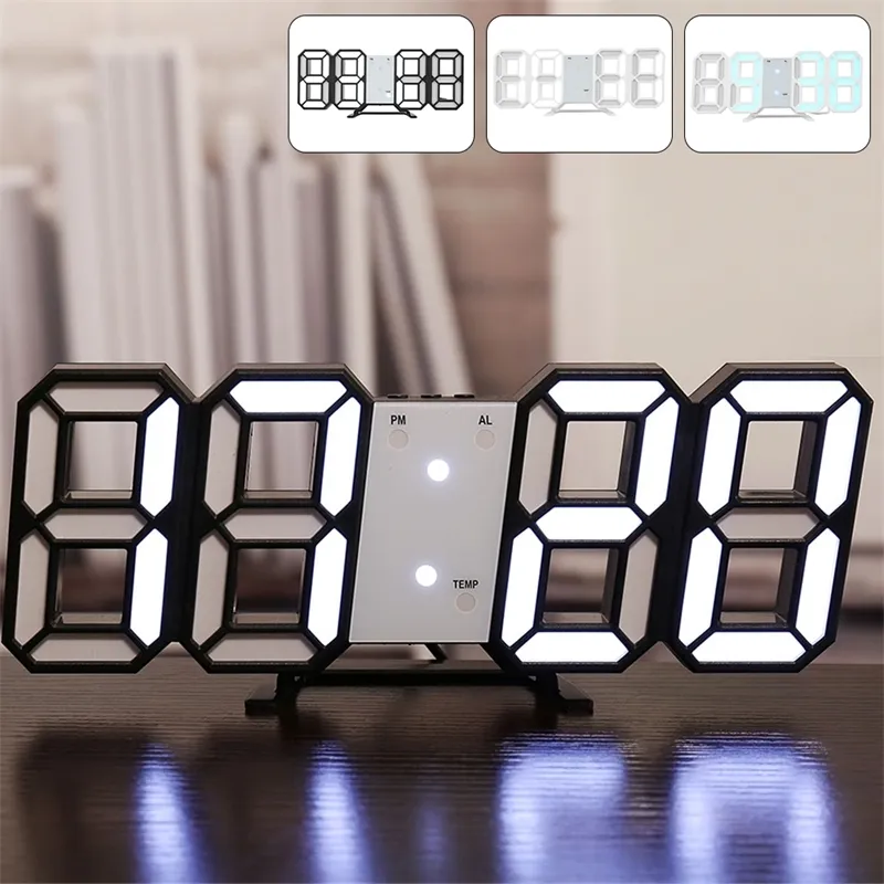 3D светодиодные стены современный дизайн цифровые таблицы часы будильник statelight saat reloj de pared часы для дома гостиная украшения 210310