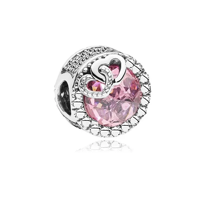 Fit Pandora Braccialetto di Fascino Europeo Doppio Cuore Occhio di Gatto Pietra Argento Charms Perline Catena Del Serpente Fai Da Te Per Le Donne Braccialetto Collana Gioielli