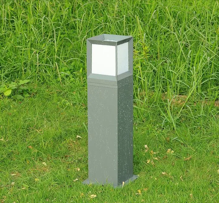 Kare Kutup Bollard Sütun LED Işık Lambası Villa Bahçe Standı Modern Su Geçirmez Açık Mesaj Led Çimen Işık Lambası