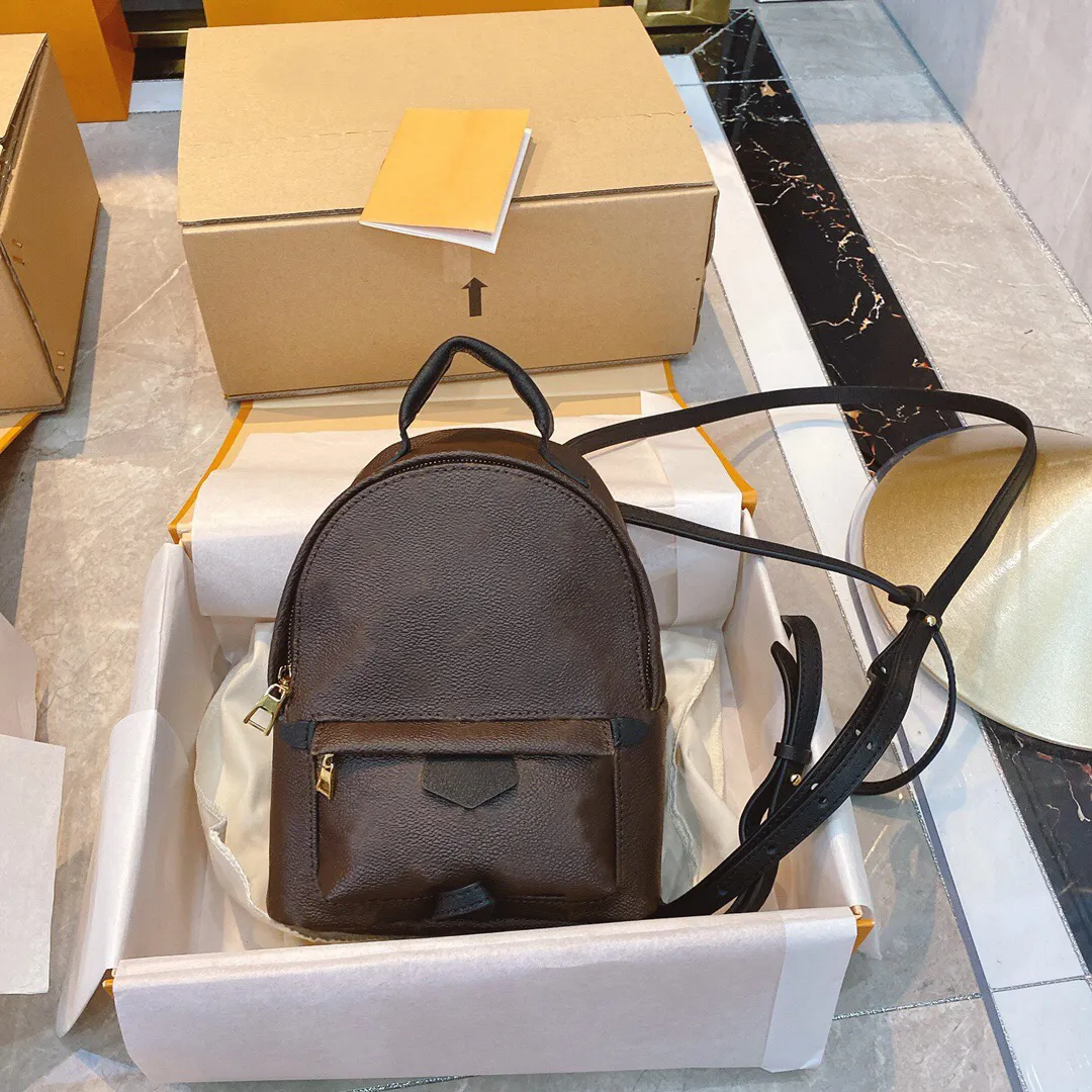 5A+mini brand luxury backpacks Women Luxurys Designers Bags 2021 classic fashion Unisex purse with original box Genuine Leather plaid flower Wallets