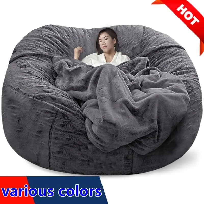 Camp Furniture Giant Beanbag Sofa Cover Big XXL No Stuffed Bean Bag Pouf Ottoman Chair Couch Bed Seat Puff Futon Relax Lounge