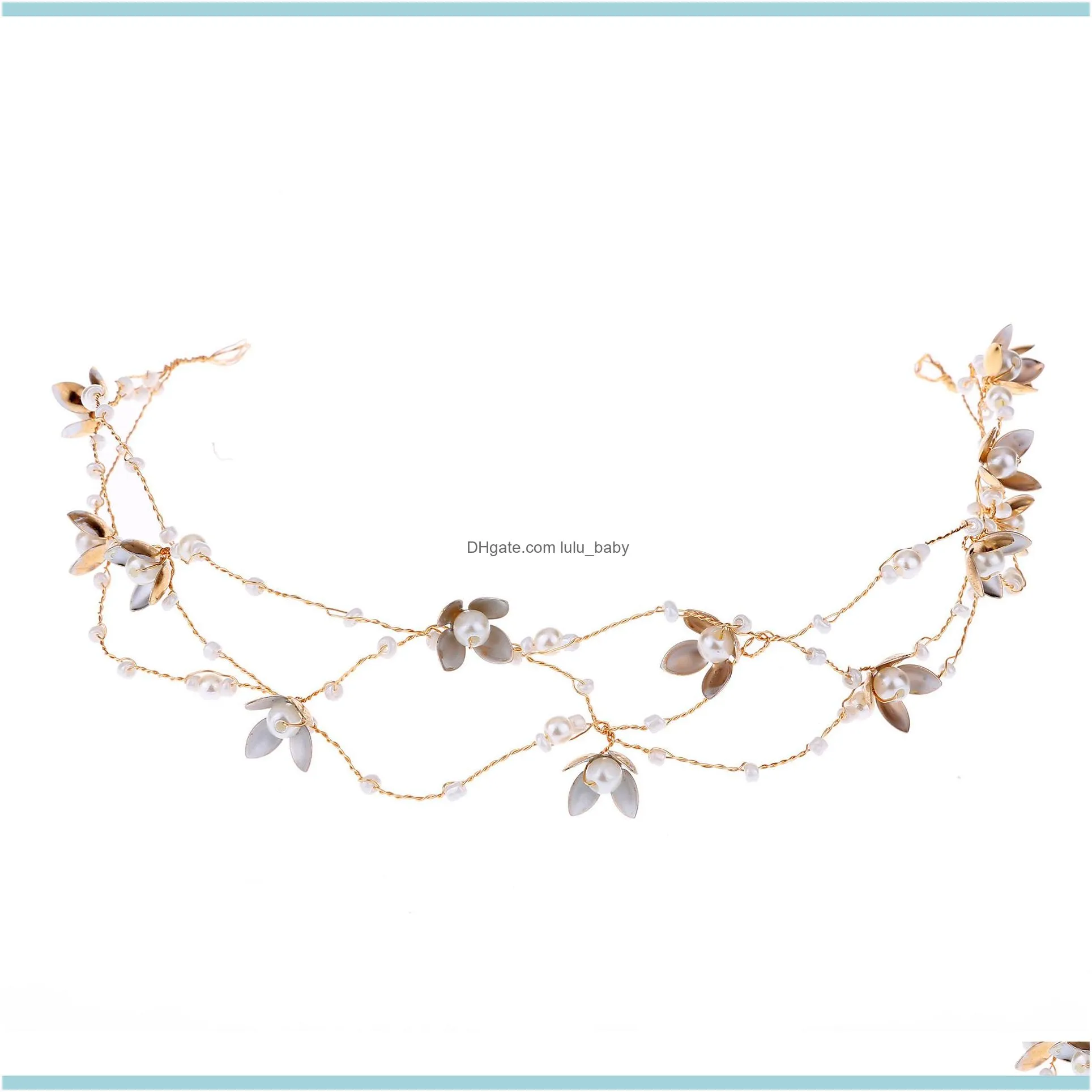 Korean high-end handmade flowers Beaded bride headdress hairband elegant small jewelry Princess wedding hair decoration