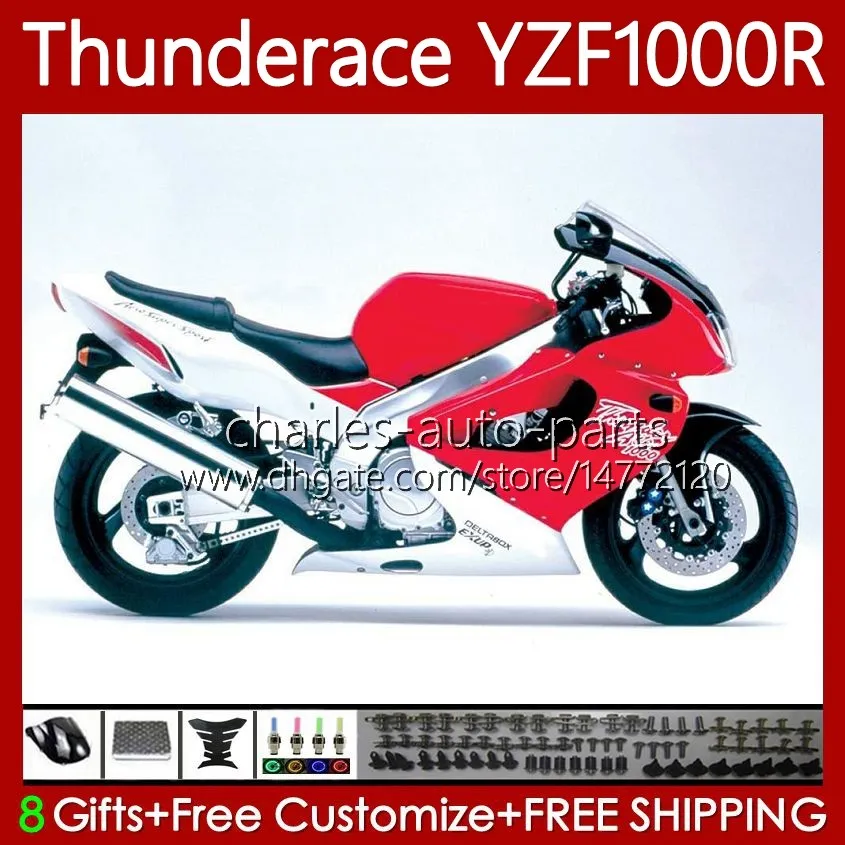 Красные белые обтекатели для yamaha yzf1000r thunderace YZF 1000 R 1000R 96-07 87NO.78 YZF-1000R 1996 1997 1998 1999 2000 2001 2002 2007 YZF1000-R 96 03 04 05 06 07 Body Kit