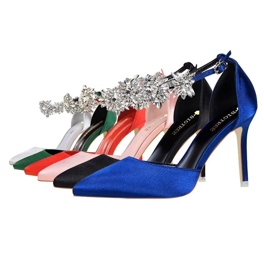 Fashion diamond Luxury Designer Women Shoes High Heels  so kate style 9.5cm Round Pointed Toes Pumps