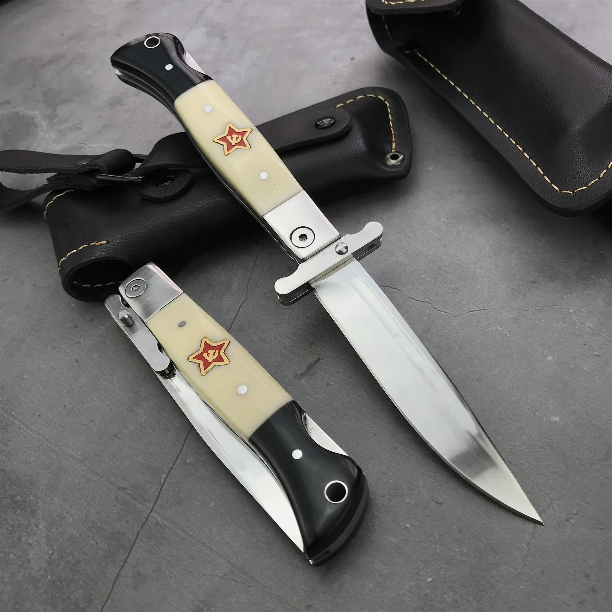 Nova Chegada Russa Finka Nkvd Kgb Manual Dobrável Bolso Bolso De Ébano  Preto Alça De Ébano, image size:2000x2000