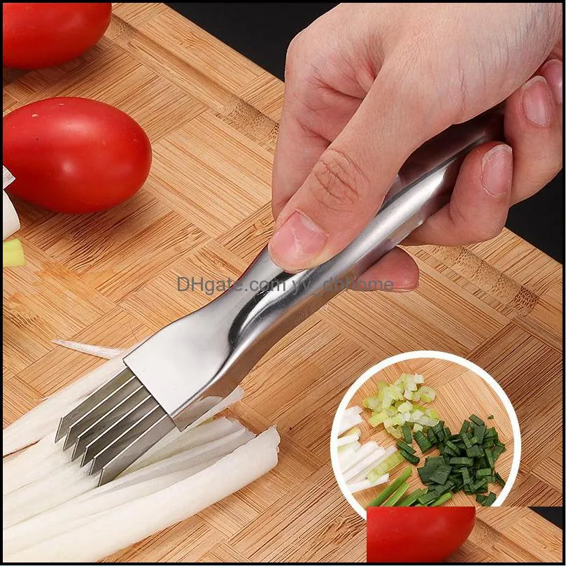 Kitchen Green Onion Knife Cutter Graters Vegetable Tool Multi Chopper Sharp Stainless Shredded Cut Slicer JK2007KD