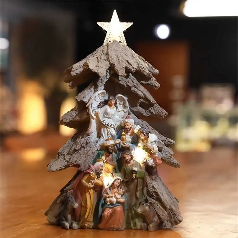 Crèche De Noël - Figurines De La Nativité En Résine - Décoration Chrétienne Pour Cheminée, Table - Ensemble Détaillé