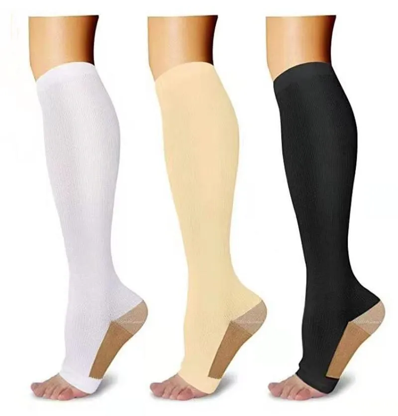 Men's Socks And Women's Sports Multi-Functional Nylon Comfortable Stockings, Fashionable Open Toe Compression Elastic Medium Stockings