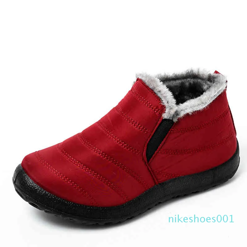 Stivali da donna Stivali da neve caldi per scarpe invernali Stivaletti impermeabili da donna Slip On Coppia Sneakers invernali Bottine piatte Femme x1
