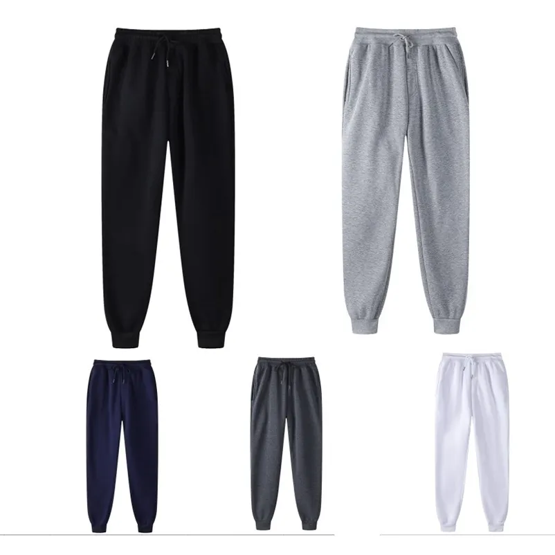 Homens e Mulheres Inverno Calças Casuais Coreano Moda Pantsuit Jogging Outono Preto Branco Esporte Calças Sólida Cor Diária Sweatpants 220119