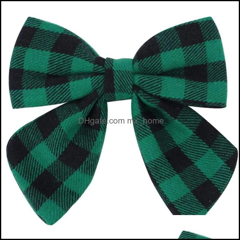 Hair Aessories Baby, Kids & Maternity Girls Christmas Plaid Bows With Clips School Party Headwear Hairgrip Hairbow Year Decor Cute Drop Deli