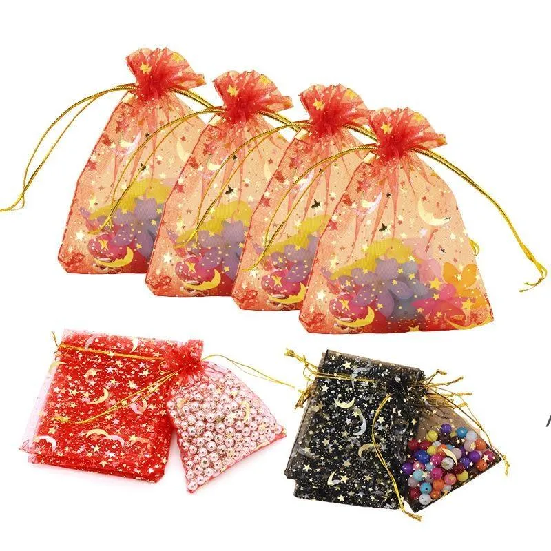 Simpatica custodia per gioielli, piccola borsa con coulisse, confezione regalo per bomboniere, ciondolo trasparente con fiori secchi, caramelle natalizie RRE13251