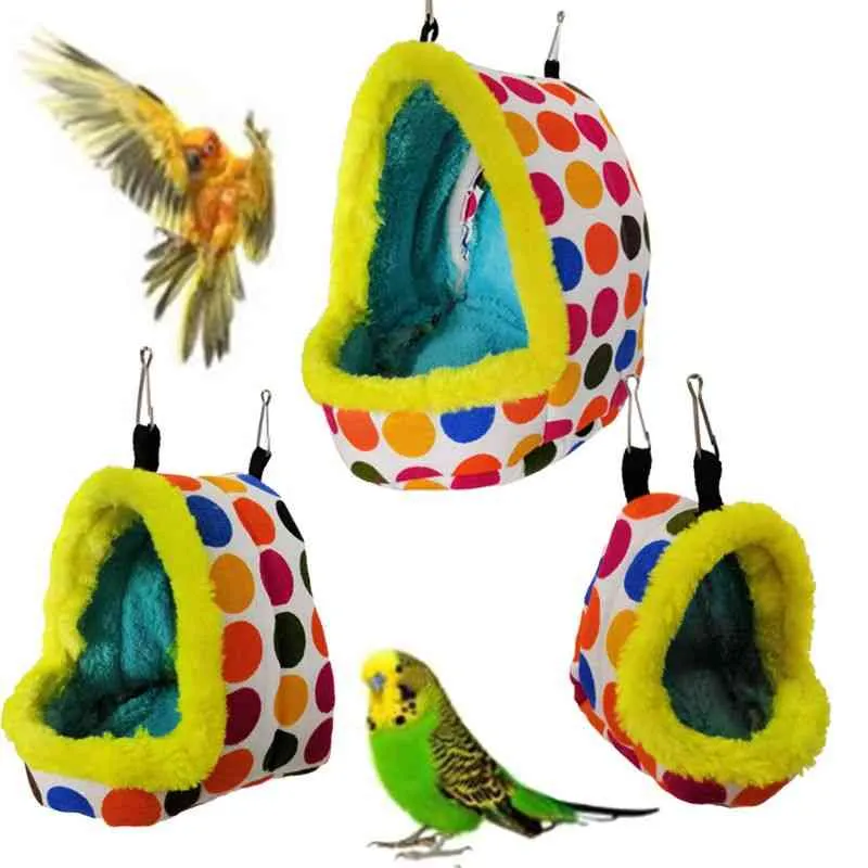 Winter Warm Parrot Nest House Hanging Bed Cave for Parakeet Hamster Sleeping Bag Toy S/M/L Bird Supplies Drop Ship