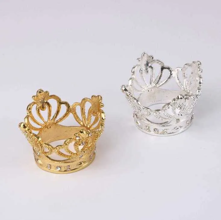 Crown Napkin Ring with Diamond Exquisite Napkins Holder Serviette Buckle for Hotel Wedding Party Table Decoration SN2641