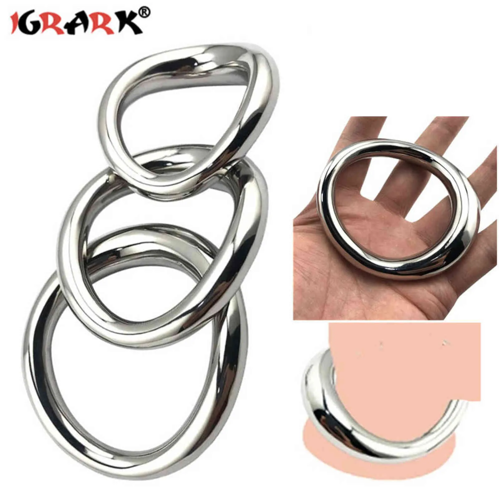 NXYCockrings Metal Penis Ring Ejaculation Delay Cock Cage Dick Erection Cockring Male Chastity Belt Adult Sex Toys For Men Lock Sperm Trainer 1124