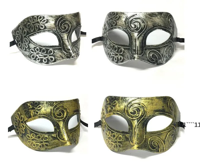 Nueva máscara de caballero romano de plástico retro Máscaras de baile de máscaras para hombres y mujeres Favores de fiesta Vestirse RRF11644