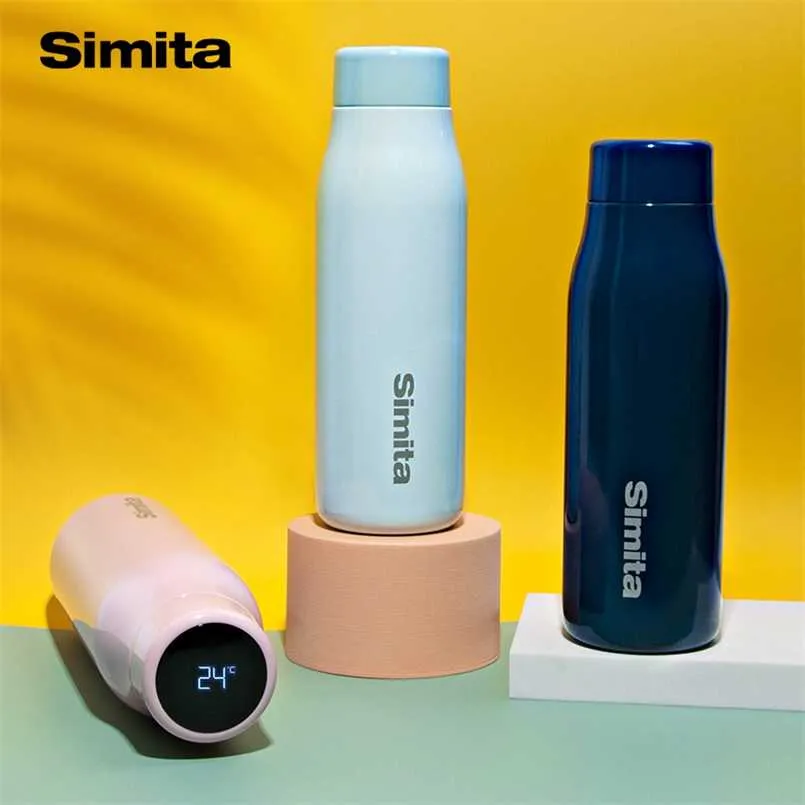 Simita Smart Температура Дисплей Вакуумная Колбочка Кофе Термос Бутылка 304 Нержавеющая Сталь для Чай BPA Бесплатный 500 мл 211109