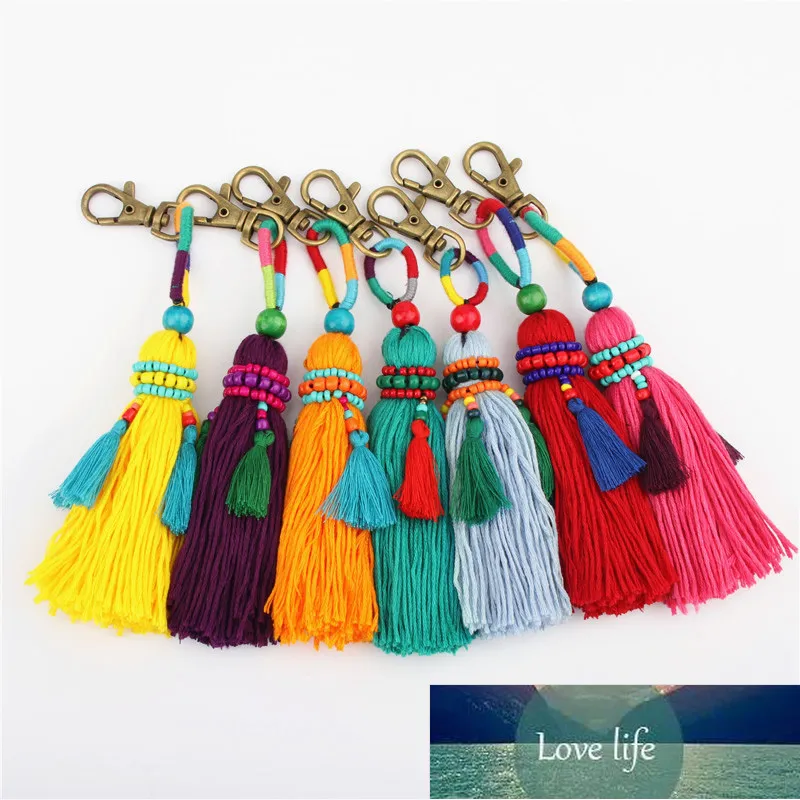 1 pc colorido tassel chaveiros chaveiro saco de anel chave pendurado presente de carro jóias bohe estilo de fábrica de estilo de fábrica especialista qualidade Último estilo original status original