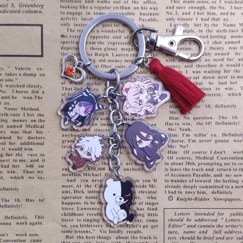 Danganronpa: Trigger Happy Havoc Acryl-Quasten, klassischer Anime, süßer Bohemia-Schlüsselanhänger für Tasche, Auto, Damen, Herren, Schmuck, Schlüsselanhänger G1019