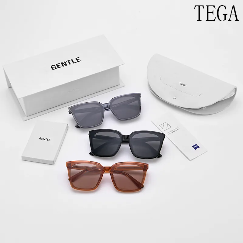 New Korea Brand TEGA Square Designer Sunglasses Women Sunglasses For Men Luxury Vintage Original Package Sun Glasses UV400